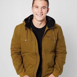 RVCA HOODED BOMBER CANVAS JACKET
