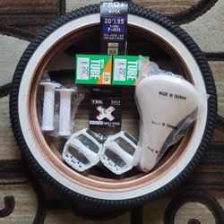 NEW Bicycle Bmx Parts Bundle 20" White
