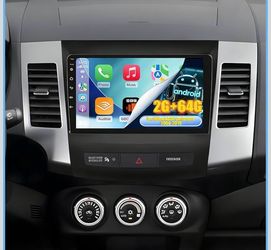 Car Radio For Mitsubishi Outlander 2008-2015, 9'' Android Touchscreen Stereo With Wireless Carplay & Android Auto, Support Backup Cam/GPS/Bluetooth/FM