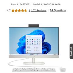 Brand New HP 24-cr0026 23.8" All-in-One Desktop Computer, Intel Core i3-N300, 8GB Memory, 256GB SSD