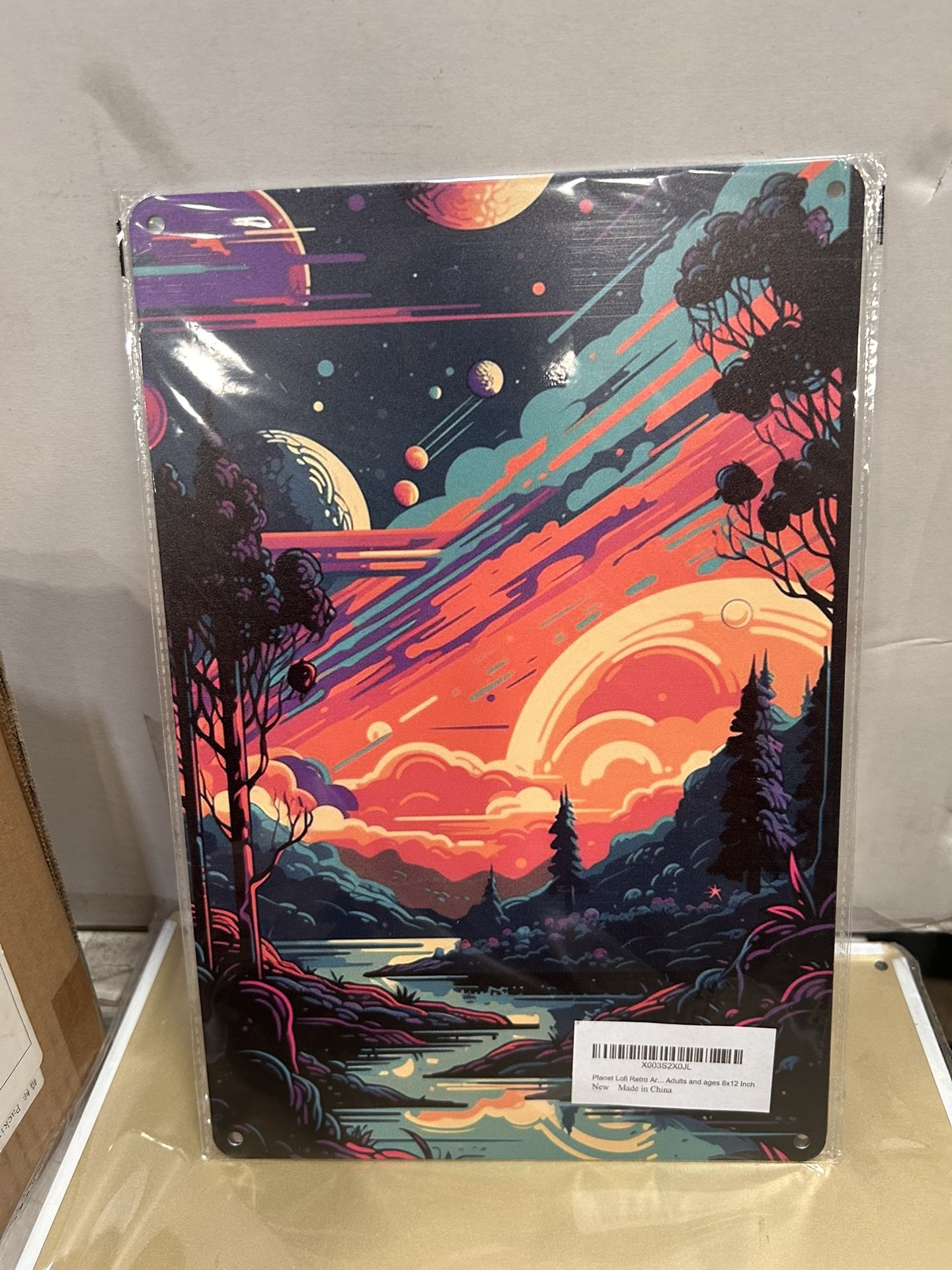 Planet Lofi - Retro Aluminum Wall Art Poster, Decorative Metal Sign for Home, Office, Cafe, Bar, Pub, Kitchen, Restaurant, Gift for All Adults and Age