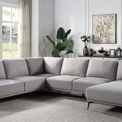 Brand New Super Plush Grey Modern Style Sectional Sofa