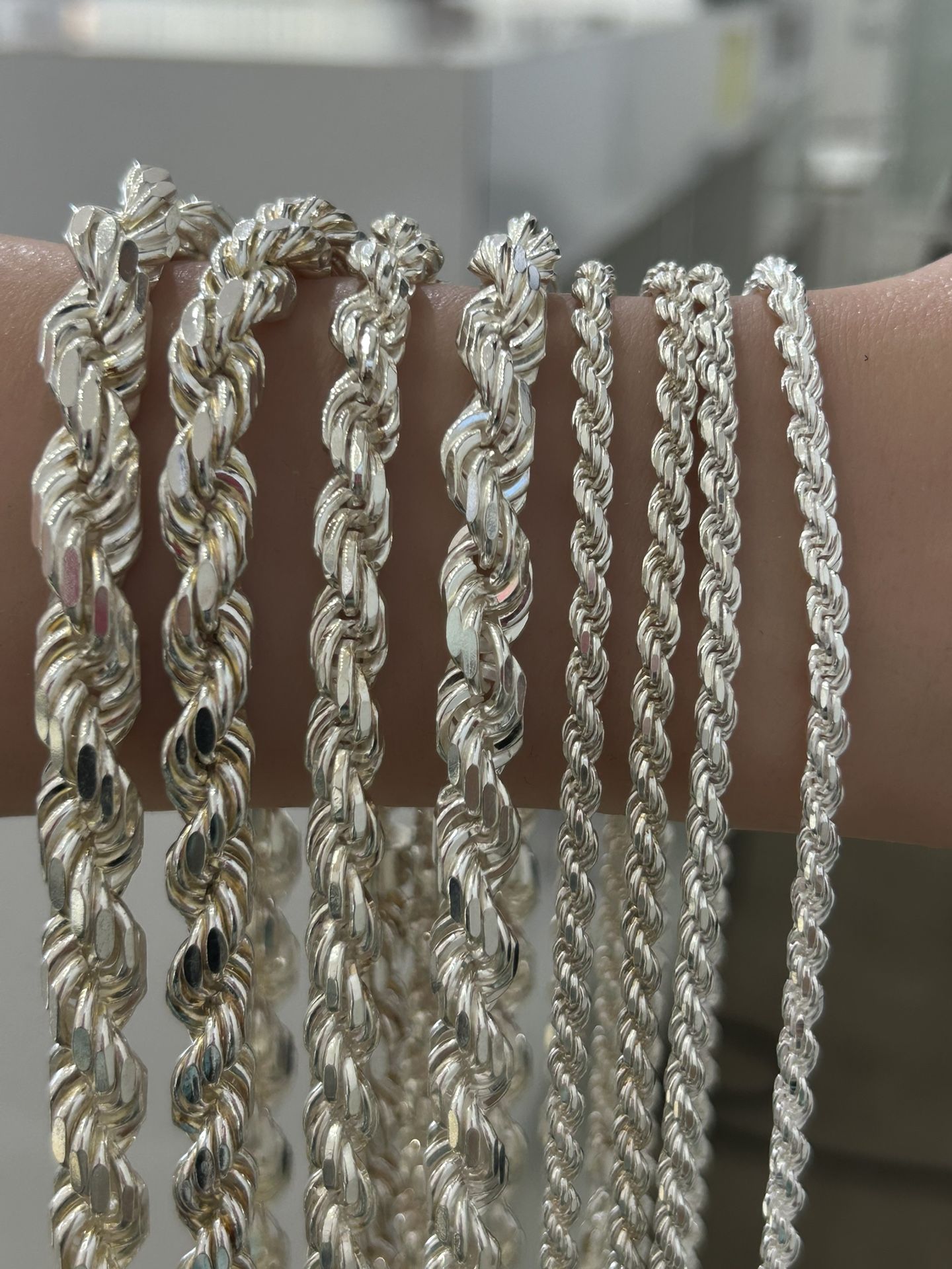 Sterling Silver 925 Solid Rope Chain