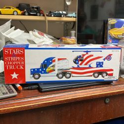 Stars And Stripes Chopper Truck  With Chopper  1/24 Scale Brand New In Box 