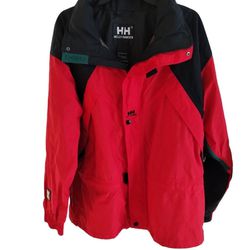 Vintage Helly Hansen Men’s Red Helly Tech Ski Jacket Size Large Waterproof
