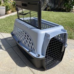 Small Medium 22” Plastic Pet Crate - 2 Opening-  Dog Cat Kitten Puppy Cage 