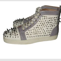 Christian Louboutin White Python High Top Pik Pik Spikes Flats Men Sneakers

Sz  11