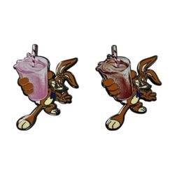 Nestle Quick Bunny Rabbit Chocolate Strawberry Milk Dring Enamel Lapel Pin