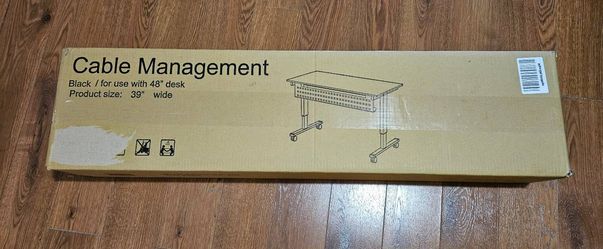 39" Under Desk Cable Management Tray / Cord Raceway - Black