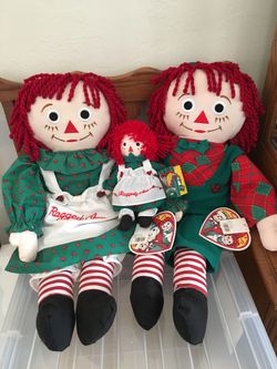 Christmas Raggedy Ann & Andy & mini Ann