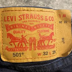 Levis 501 Jeans Mens 32x29* Black Straight Leg Button Fly Cotton Denim Workwear