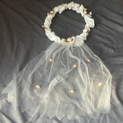 Cute Roses Romantic Veil Headband headwear flower ring