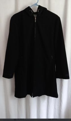 Anne Klein Women’s 3X Lightweight Black Hooded Jacket With Pockets