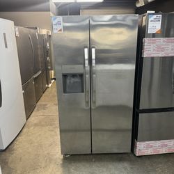 Frigidaire - 25.6 Cu Ft Side By Side Refrigerator With Water Dispenser And Icemaker In Stainless Steel 