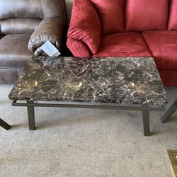 Faux Grante Coffee Table & 2 End Tables 