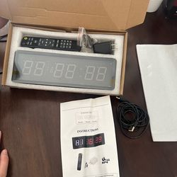 Dienmern Large Digital Gym Timer – Remote Control Gym Clock Wall with 9 Custom Modes Countdown/UP/Stopwatch/Interval, Workout Timer for Home Gym/Garag