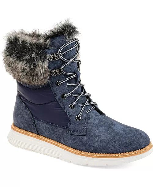 New Journee Women's BLUE Flurry Snow Boot Sz 8 Shoes - Must Bring Clean White Socks 