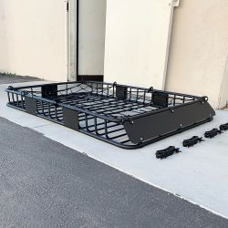 New In Box $160 Roof Rack Basket w/ Cargo Net, Universal Fit 64x39” Car Top Luggage Carrier 150 LBS max