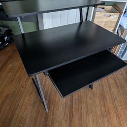 Recording Studio Desk with Raised Platform and Keyboard Tray
