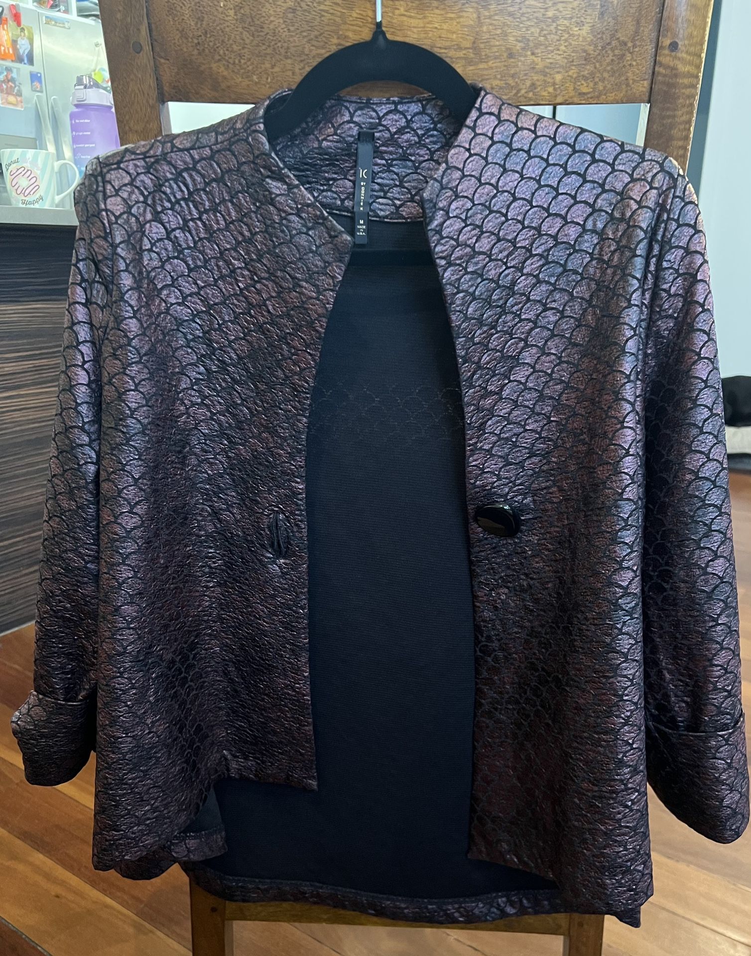 Iridescent Mermaid 3/4 Blazer Jacket Medium