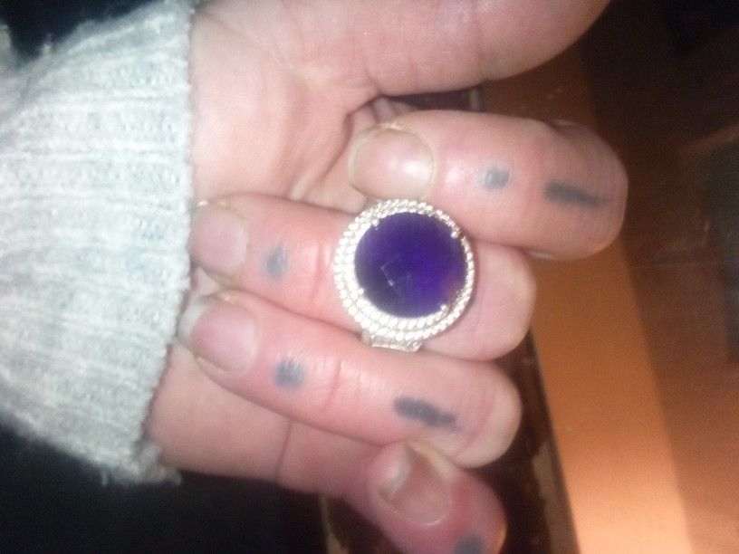 Large Amythyst  Cocktail Ring
