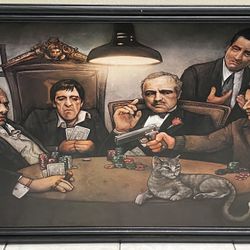 Wall Art Gangsters Playing Poker 