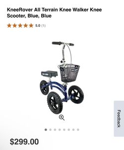 KneeRover All Terrain Knee Walker Knee Scooter, Blue, Blue