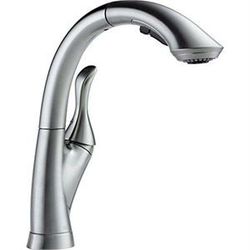 Delta Faucet Linden Single-Handle Kitchen Sink Faucet with Pull Out Sprayer, Arctic Stainless