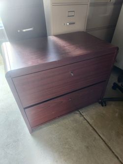 Wooden two drawer latral filing cabinet