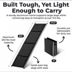 Folding Ramp for Large Pets – Non-Slip Rug Surface, 63" 