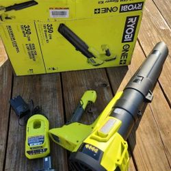 Ryobi 18V (350cfm) blower, battery, charger kit