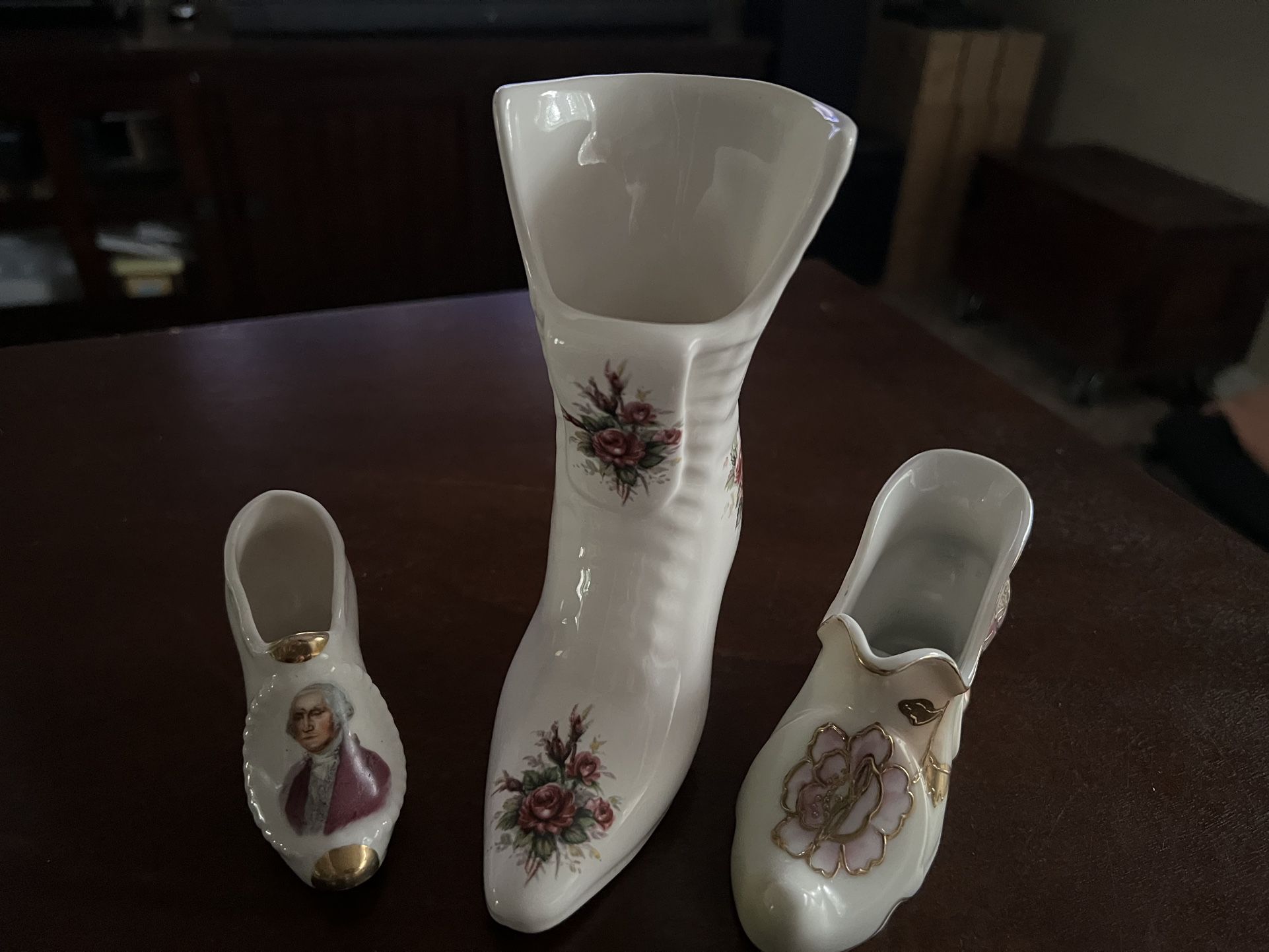 3 Piece Vintage Boot/Shoe Planters Or Vases EUC OBO