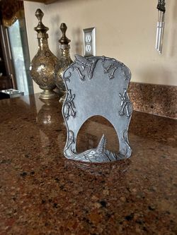 Vintage Pewter Hummingbird Picture Frame 8”x 12”