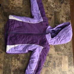 The Children's Place 3 in 1 Winter Jacket Small 4T Purple Hoodie Fleece Insert