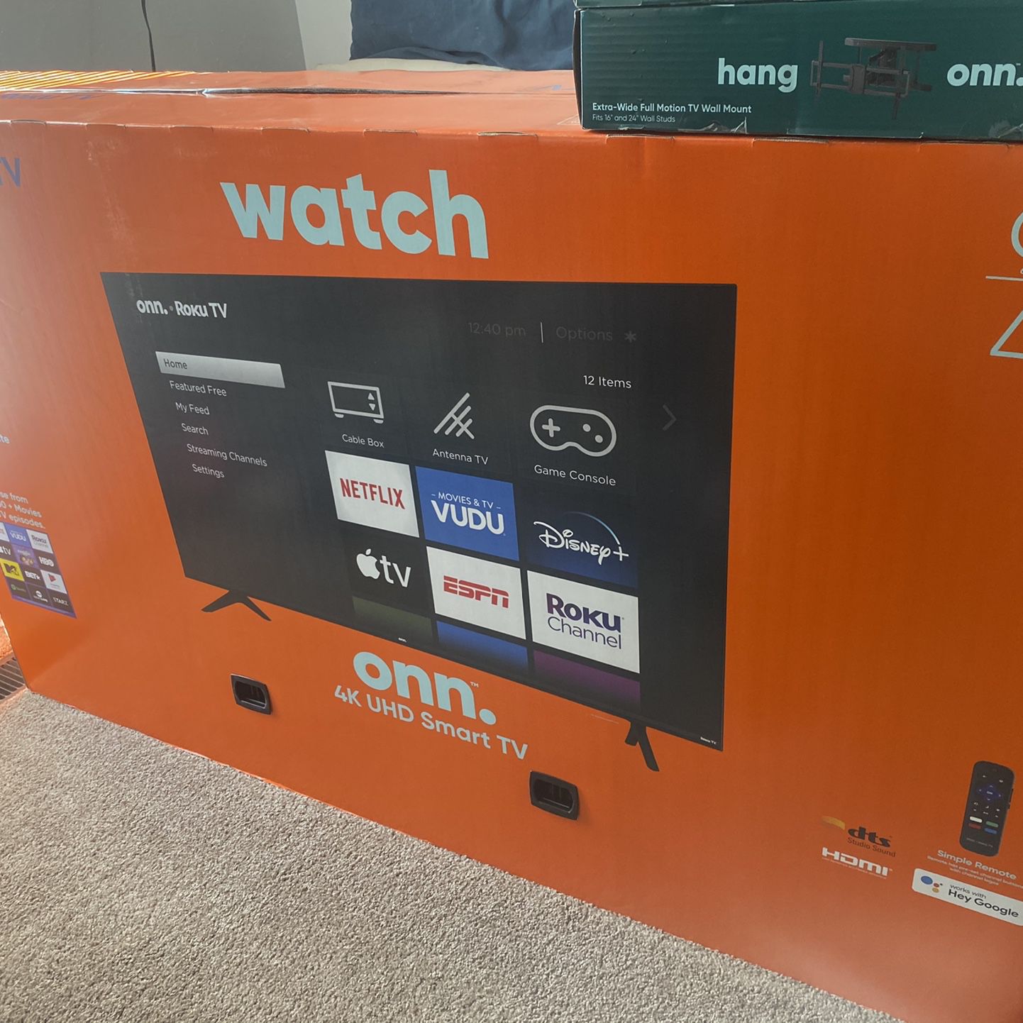 ONN. 65” 4k LED Roku Smart TV