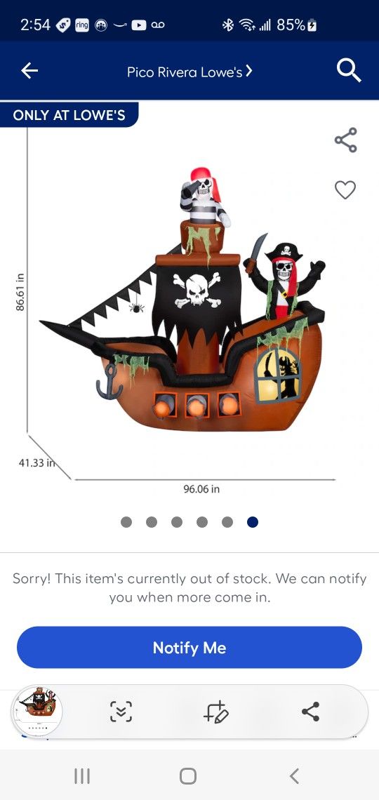 Pirate Ship Halloween Inflatable 