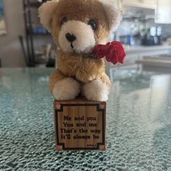 Vintage Paula Teddy Bear On A Block 1985 - Cute Collectible Gift, Brown Plush