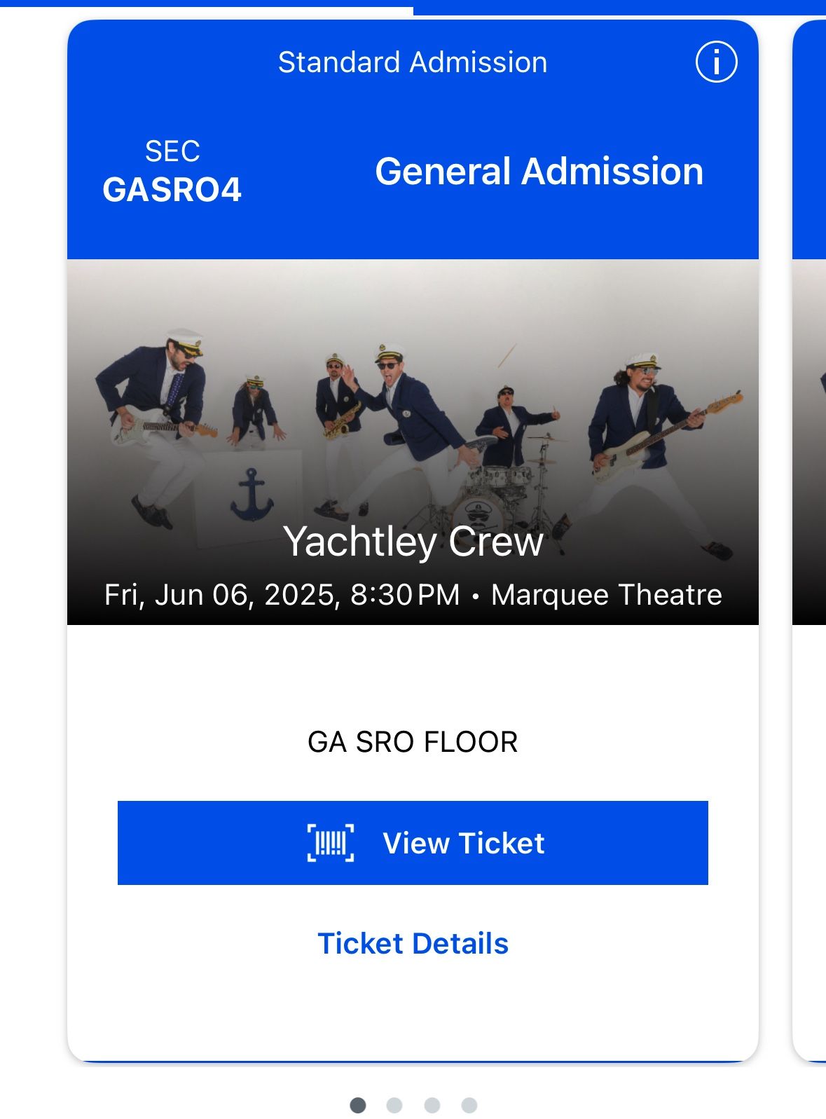 4 Yachtley Crew Floor Tickets $150