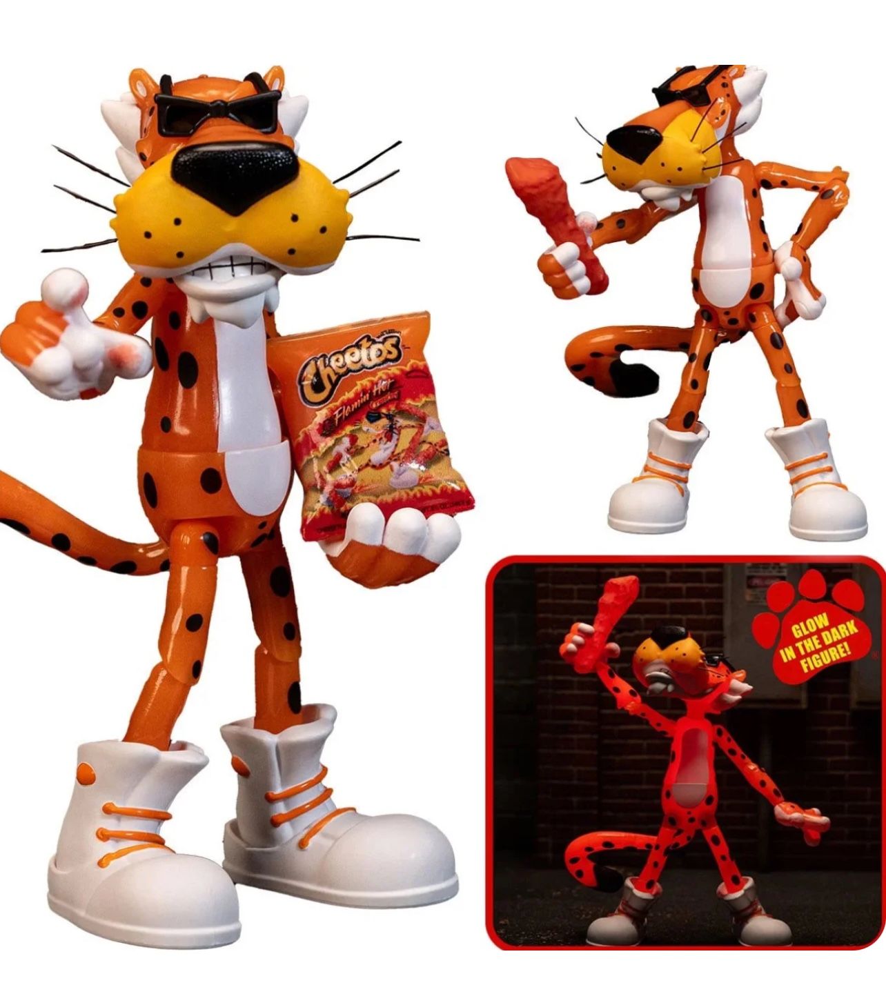 Cheetos Chester Cheetah Flamin' Hot Glow-in-the-Dark 6-Inch Action Figure LMT Ed