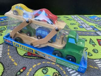 Car Carrier Truck & Cars Wooden Toy Set