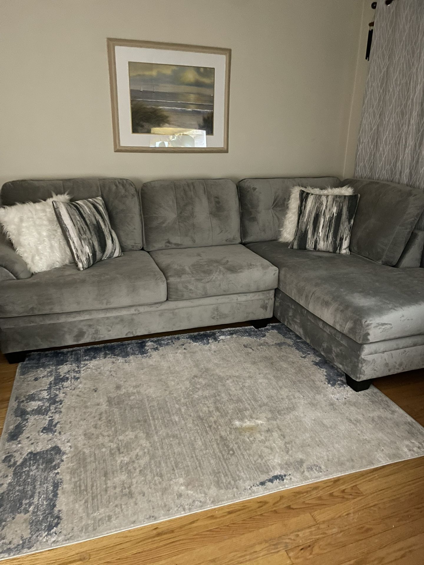 Newer!  Sectional Couch With Chaise Grey Soft 