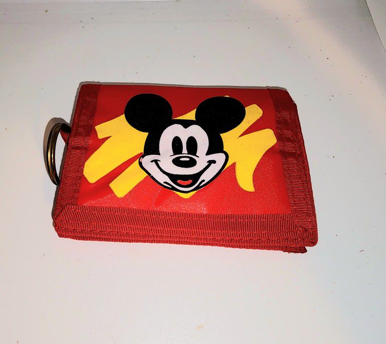 Disney Mickey Mouse red keychain coin purse wallet