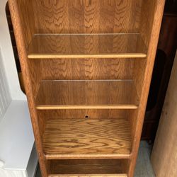 6 Tier Oak Bookcase Storage Display Shelving