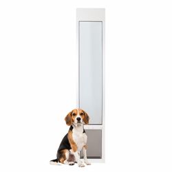 PetSafe Satin Aluminum medium Dog/Cat Door for Sliding door adjustable USED