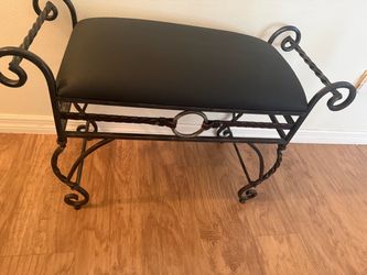 Vintage Wrought Iron Accent Bench / Vanity Bench — Local Pickup