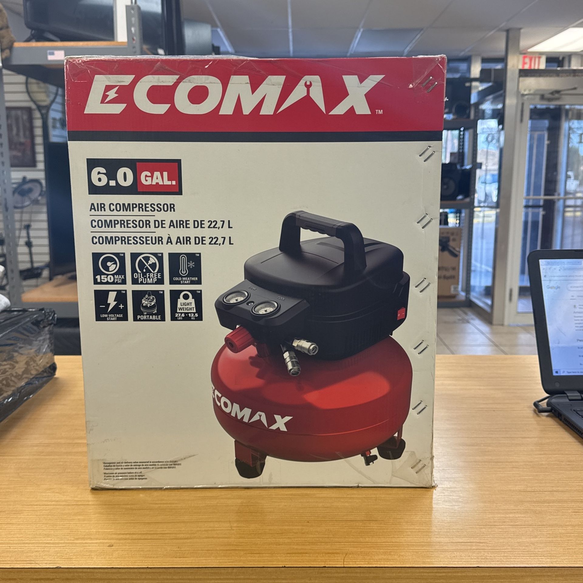 Ecomax 6 Gal 150 Psi Pancake Air Compressor 