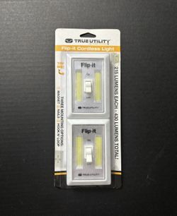 True Utility FlipIt 2 pack 215 Lumen LED Universal Light Switch AAA batteries