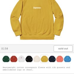 Supreme Mustard Box Logo Crewneck