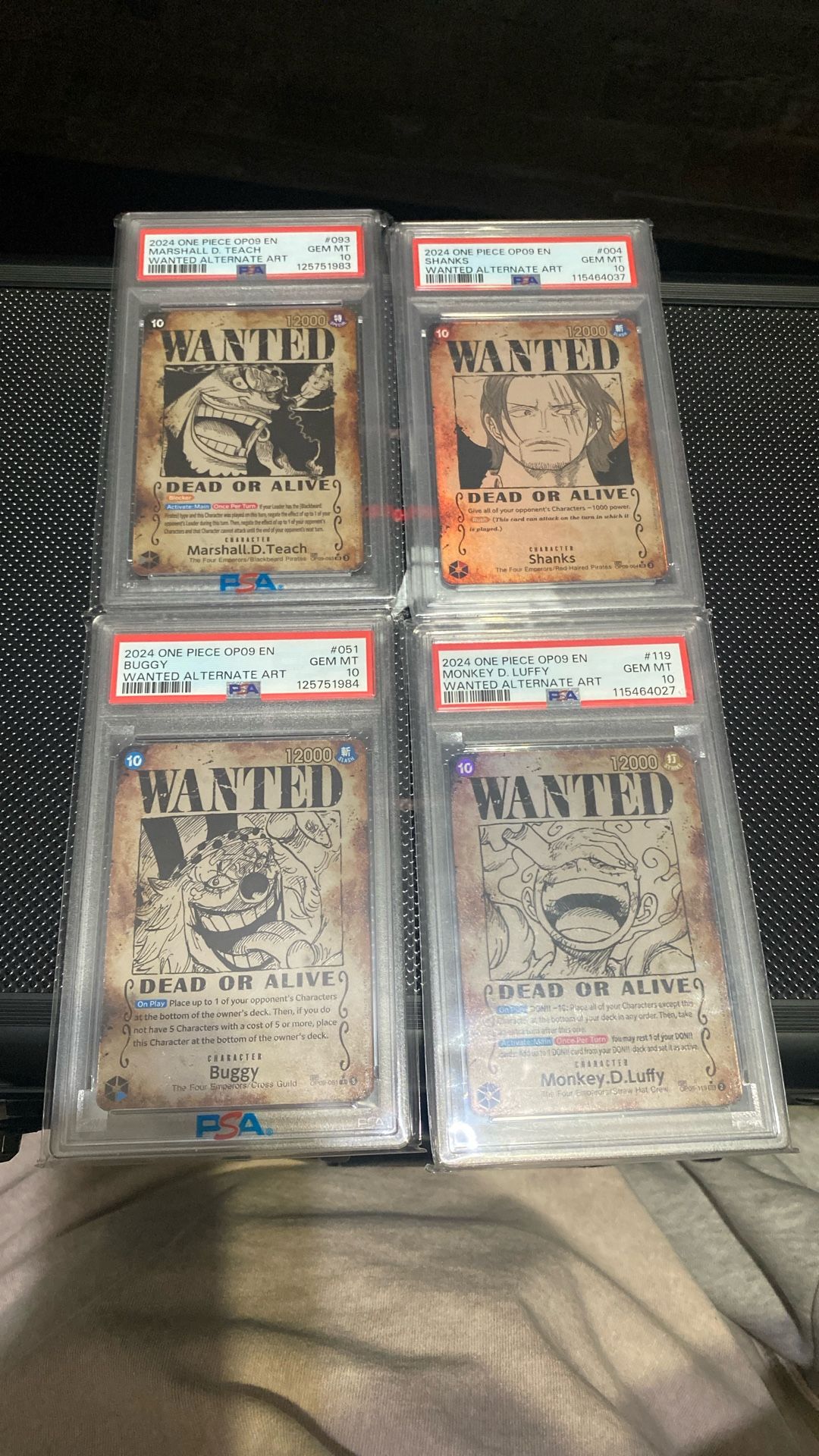 Complete PSA 10 One Piece Wanted AA Set OP09