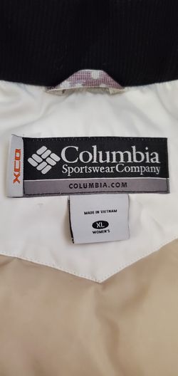 womens XL Columbia winter vest detachable fur hood cream Thumbnail